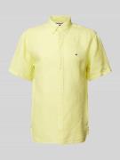 Tommy Hilfiger Regular Fit Leinenhemd mit Button-Down-Kragen in Gelb, ...