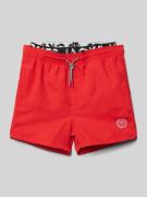 Jack & Jones Badeshorts mit Eingrifftaschen in Rot, Größe 176