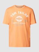 Tom Tailor T-Shirt mit Label-Print in Orange, Größe L