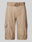 MCNEAL Cargoshorts mit fixierten Beinumschlägen in Beige, Größe L