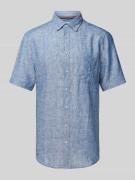 Christian Berg Men Regular Fit Leinenhemd mit Button-Down-Kragen in Pe...