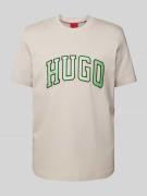 HUGO T-Shirt mit Label-Stitching Modell 'DEAKANDTI' in Kitt, Größe L