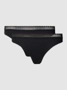 Sloggi String mit Spitzenbesatz Modell 'Go Ribbed' in Black, Größe L