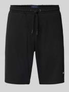 Christian Berg Men Sweatshorts mit Label-Detail in Black, Größe XL