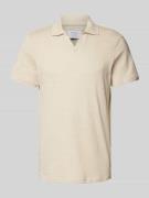 MCNEAL Regular Fit Poloshirt mit V-Ausschnitt in Beige, Größe XXL