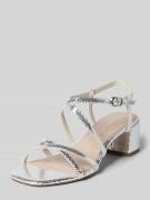 Tamaris Sandalette mit Dornschließe in Silber, Größe 38