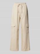 ICHI Wide Leg Cargohose mit elastischem Bund Modell 'DALEY' in Beige, ...