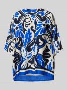 Milano Italy Bluse mit Allover-Print in Blau, Größe 40