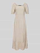 Vero Moda Midikleid aus Viskose-Leinen-Mix Modell 'MYMILO' in Taupe, G...
