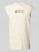 KARL KANI Straight Fit Tanktop mit Label-Print Modell 'SERIF' in Offwh...