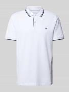 Fynch-Hatton Regular Fit Poloshirt mit Kontraststreifen in Weiss, Größ...