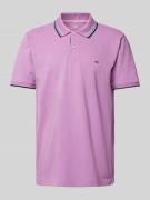 Fynch-Hatton Regular Fit Poloshirt mit Kontraststreifen in Lila Melang...