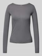 JAKE*S STUDIO WOMAN Longsleeve mit U-Boot-Ausschnitt in Dunkelgrau, Gr...