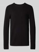 MCNEAL Regular Fit Strickpullover mit Strukturmuster in Black, Größe L