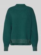 Marc Cain Strickpullover aus Lanawollemit Stehkragen in Dunkelgruen, G...