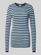 ICHI Strickpullover mit Rundhalsausschnitt Modell 'DIANE' in Marine, G...