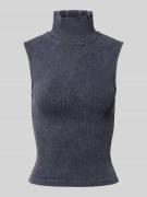 Gina Tricot Tanktop mit Turtleneck in Bleu, Größe M