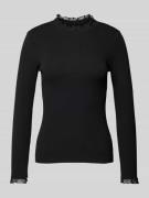 Only Longsleeve mit Feinripp Modell 'LESLIE' in Black, Größe XS