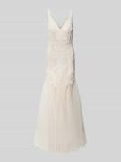 Mascara Brautkleid mit Häkelspitze in Offwhite, Größe 40