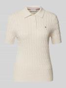 Tommy Hilfiger Strickshirt mit Zopfmuster in Ecru, Größe S