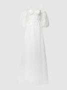 Luxuar Brautkleid mit floralem Spitzenbesatz in Offwhite, Größe 42