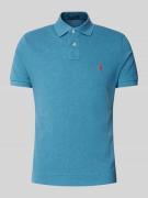 Polo Ralph Lauren Slim Fit Poloshirt mit Label-Stitching in Marine, Gr...