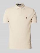 Polo Ralph Lauren Slim Fit Poloshirt mit Label-Stitching in Mittelgrau...