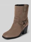 Newd Tamaris Stiefeletten aus Leder im Biker-Look in Taupe, Größe 36