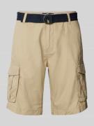 Petrol Regular Fit Cargoshorts mit Gürtel in Beige, Größe XXL