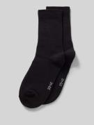 Snocks Socken mit Label-Stitching im 2er-Pack in Black, Größe 43-46