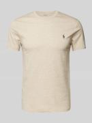 Polo Ralph Lauren T-Shirt mit Label-Stitching in Beige Melange, Größe ...