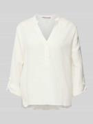 QS Regular Fit Bluse aus Viskose-Mix mit Leinen-Anteil in Weiss, Größe...
