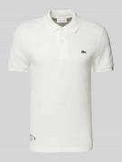 Lacoste Slim Fit Poloshirt mit Label-Patch in Offwhite, Größe XXL