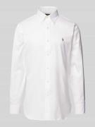 Polo Ralph Lauren Slim Fit Business-Hemd mit Label-Stitching in Weiss,...