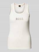 BOSS Orange Tanktop mit Label-Patch Modell 'EMATITE' in Offwhite, Größ...