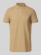 Polo Ralph Lauren Poloshirt mit Label-Stitching in Camel, Größe L