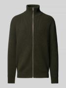 Forét Regular Fit Strickjacke aus Woll-Mix Modell 'MARSH' in Khaki, Gr...