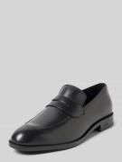 BOSS Lederloafers mit Label-Details Modell 'Tayil' in Black, Größe 41