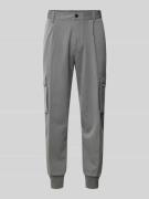 HUGO Tapered Fit Cargohose mit Strukturmuster Modell 'Glavin' in Anthr...