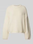 JAKE*S STUDIO WOMAN Strickpullover mit gerippten Abschlüssen in Ecru, ...