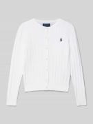 Polo Ralph Lauren Teens Cardigan mit Logo-Stitching in Weiss, Größe L