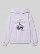 Garcia Oversized Hoodie mit Motiv-Print in Flieder, Größe 152