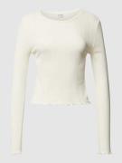 Noisy May Longsleeve mit Muschelsaum Modell 'JUDY' in Offwhite, Größe ...