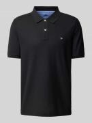 Fynch-Hatton Regular Fit Poloshirt mit Label-Stitching in Black, Größe...