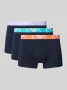 Emporio Armani Trunks mit elastischem Label-Bund im 3er-Pack in Dunkel...