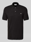 Lacoste Regular Fit Poloshirt mit Label-Detail in Black, Größe XL