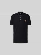 MAISON KITSUNÉ Poloshirt mit Motiv-Applikation in Black, Größe M
