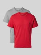 Emporio Armani T-Shirt mit Label-Print in Rot, Größe M