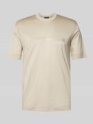 Emporio Armani T-Shirt mit Label-Stitching in Beige, Größe L