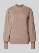 YAS Turtleneck-Pullover mit Rundhalsausschnitt Modell 'FONNY' in Taupe...